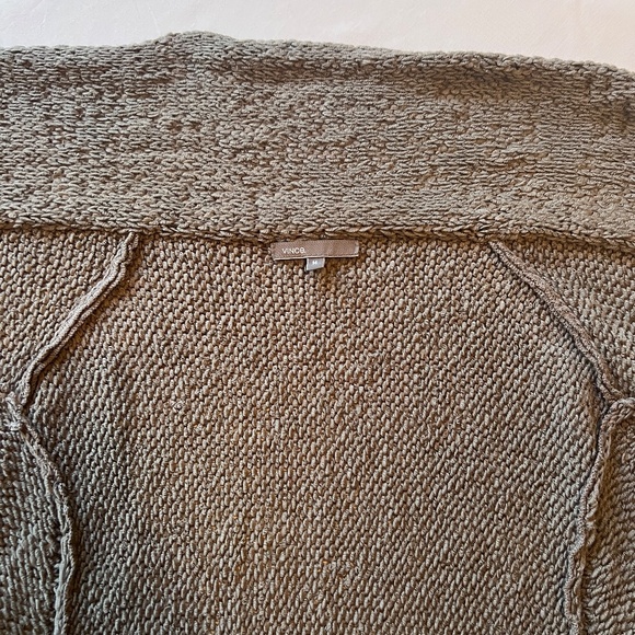 VINCE Wrap Open Front Cardigan Sweater Asymmetric Dark Gray Sz M - Picture 4 of 12